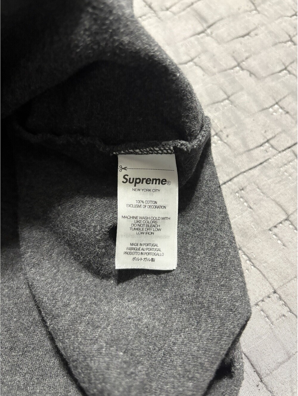 Supreme Small Box Logo L/S Tee Gray Mens XL Long Sleeve Cotton T Shirt Crew - Picture 6 of 7